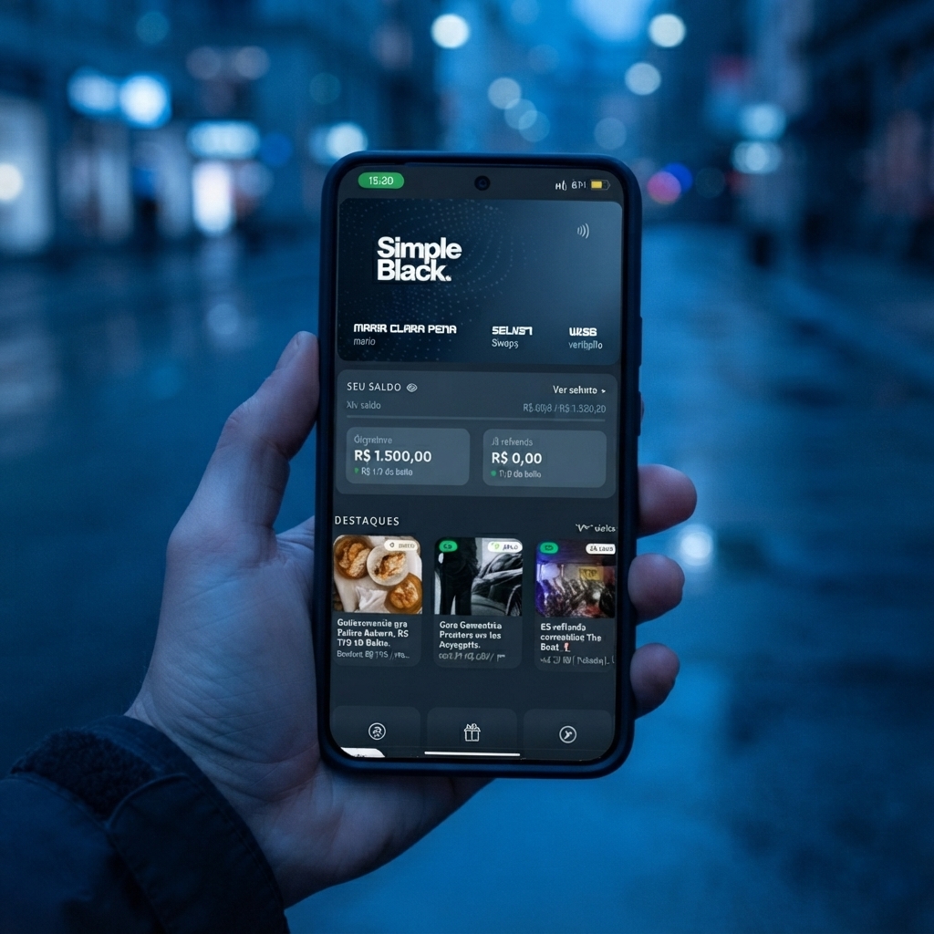 Mão segurando smartphone com o aplicativo Club'n em uma rua urbana